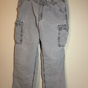 Carhartt Light Gray Cargo Pants with Snap Flap Pockets